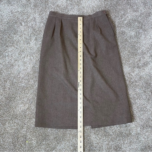 Pendleton brown Virgin Wool Skirt Straight Pencil Pockets Preppy Academia Tweed - Picture 9 of 10